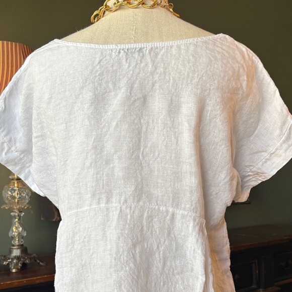Gorgeous White Italian Linen Embroidered Top - Picture 8 of 14